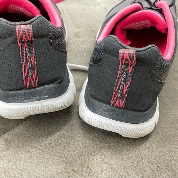 Skechers Gray And Pink Memory Foam Sneakers slip on 59872S size 6.5 - Picture 11 of 13